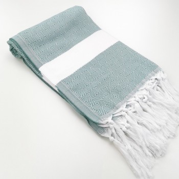 Diamond Turkish towel dark sea green