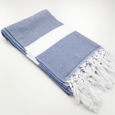 Diamond Turkish towel cornflower blue