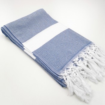 Diamond Turkish towel cornflower blue