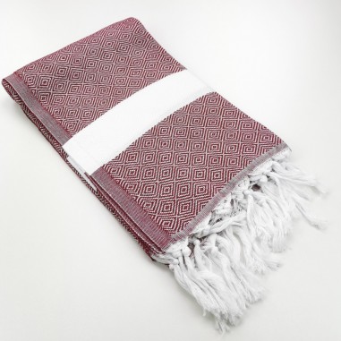 Diamond Turkish towel burgundy