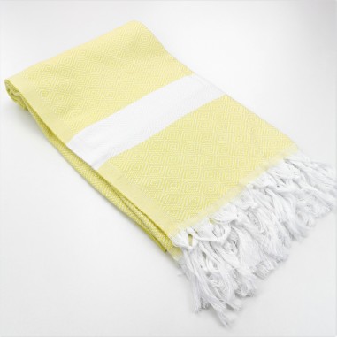 Diamond Turkish towel pastel yellow