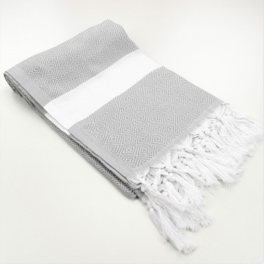 Diamond Turkish towel light grey