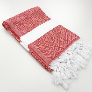 Diamond Turkish towel red