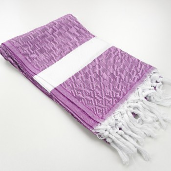 Fouta chevron diamants amethyste