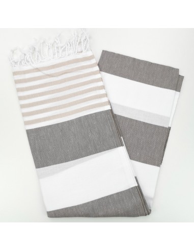 Pool peshtemal towel with bi color stripes design 100% cotton Oeko-Tex certified