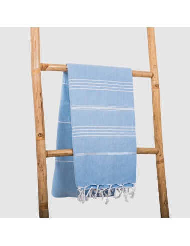 fouta plate bleu pastel