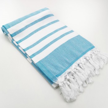 herringbone peshtamel towel turquoise