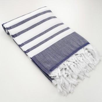 herringbone peshtamel towel navy