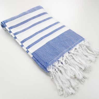 herringbone peshtamel towel royal blue