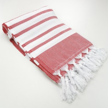 herringbone peshtamel towel red