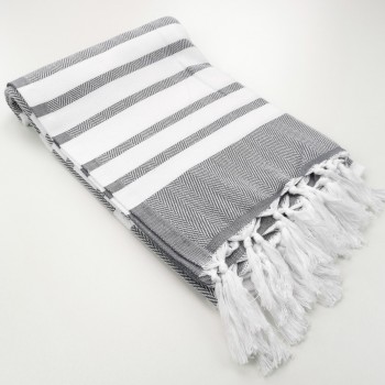 herringbone peshtamel towel dark grey