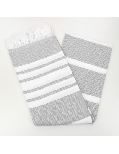 herringbone peshtamel towel light grey
