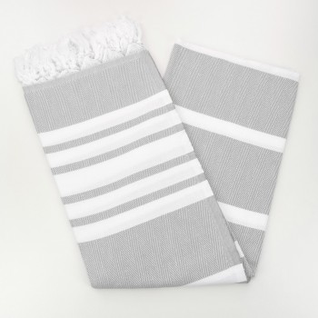 herringbone peshtamel towel light grey