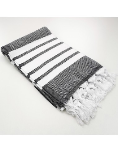 herringbone peshtamel towel black