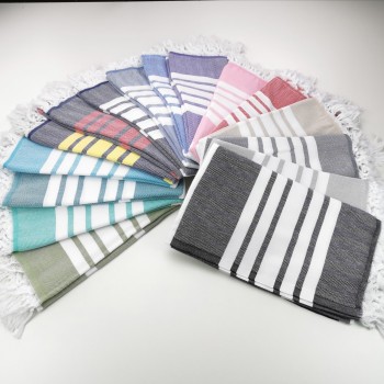 Herringbone weave Turkish pestemal towels Capri color wholesale
