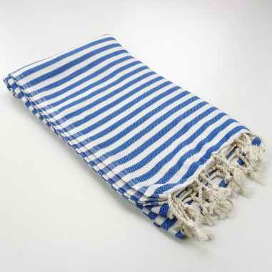 Herringbone Turkish towel royal blue