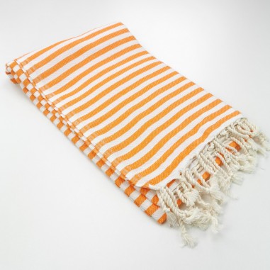 Herringbone Turkish towel orange
