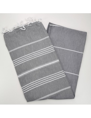 dark grey flat sultan peshtemal towel