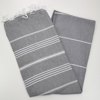 dark grey flat sultan peshtemal towel