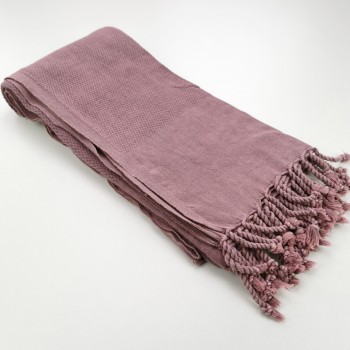 Honeycomb stonewashed towel pink purple