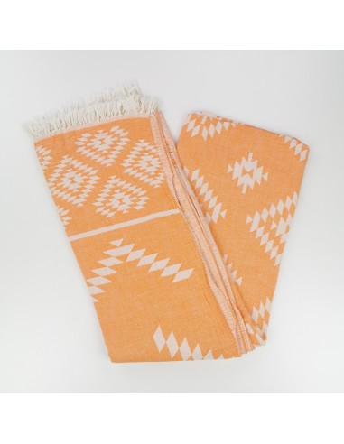 Fouta jacquard motifs azteques en coton Oekotex