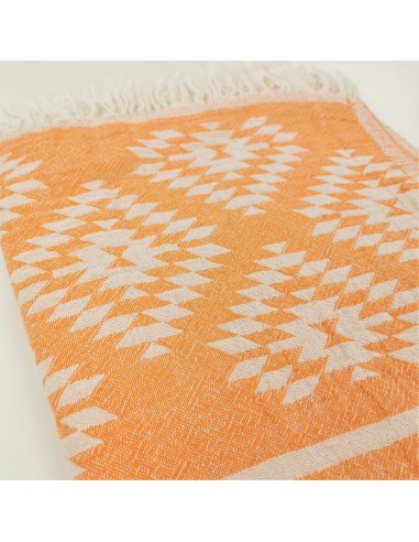 Fouta jacquard motifs azteques en coton Oekotex