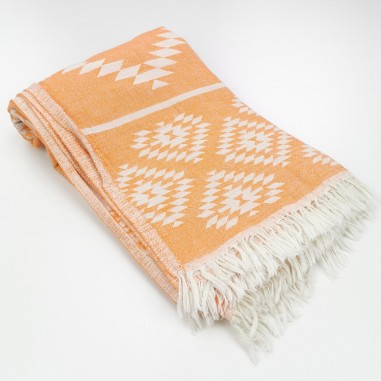 aztec pattern beach towel orange