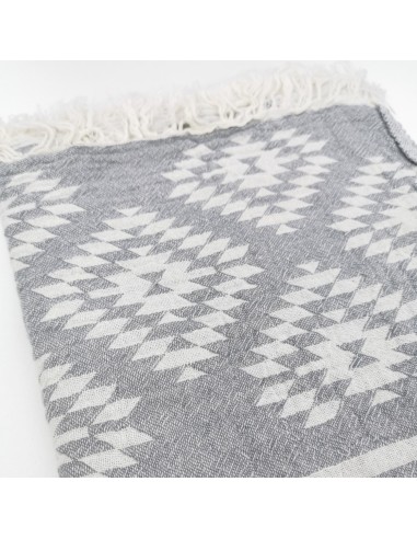 Fouta jacquard motifs azteques en coton Oekotex