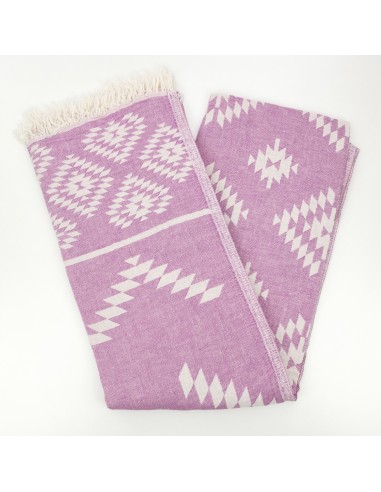 Fouta jacquard motifs azteques en coton Oekotex