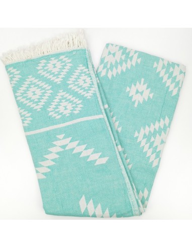 Fouta jacquard motifs azteques en coton Oekotex