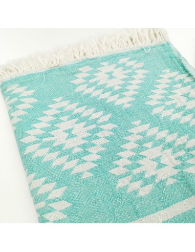 Fouta jacquard motifs azteques en coton Oekotex