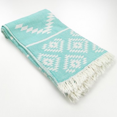 aztec pattern beach towel medium green