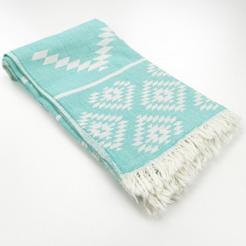 serviette de plage fouta azteque vert moyen