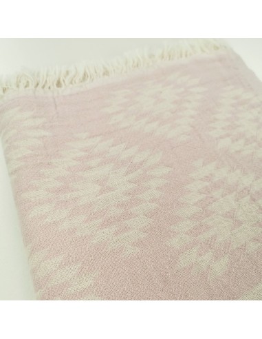 Fouta jacquard motifs azteques en coton Oekotex