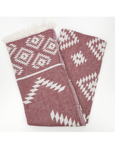 Fouta jacquard motifs azteques en coton Oekotex