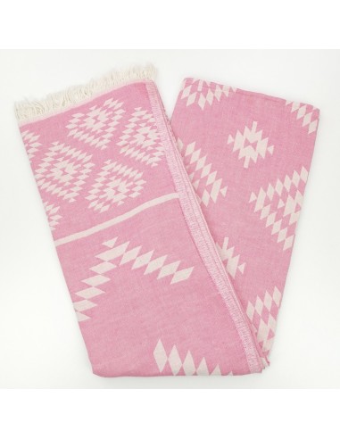 Fouta jacquard motifs azteques en coton Oekotex