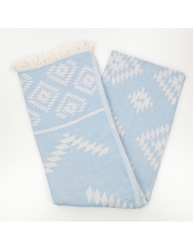Fouta jacquard motifs azteques en coton Oekotex