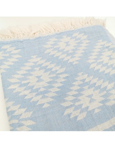Fouta jacquard motifs azteques en coton Oekotex