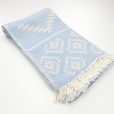 aztec pattern beach towel pastel blue