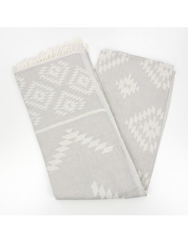 Fouta jacquard motifs azteques en coton Oekotex
