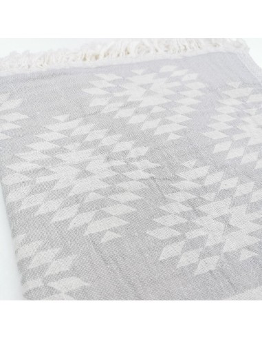 Fouta jacquard motifs azteques en coton Oekotex