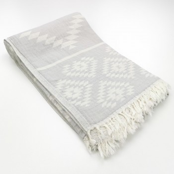 aztec pattern beach towel light grey