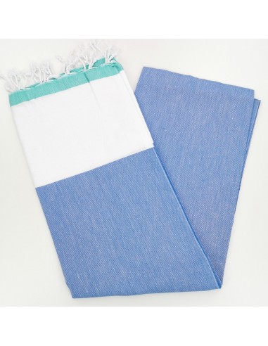 Fouta plate tricolore Yacht 100% coton certifié Oekotex®