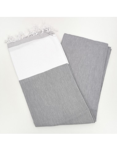 Fouta plate tricolore Yacht 100% coton certifié Oekotex®