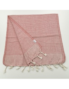 Mini Honeycomb weave Turkish hand towel red