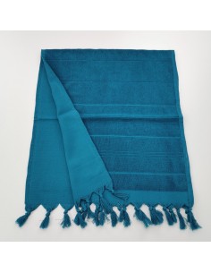 Mini terry Turkish pestemal hand towel cyan blue