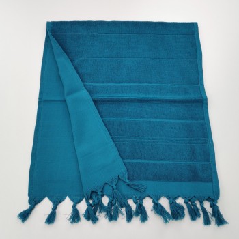 Mini serviette fouta eponge unie cyan bleu