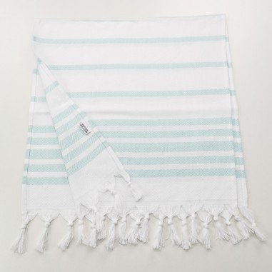 Mini fouta chevron rayures celadon