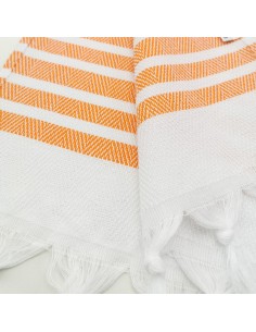 Mini fouta chevron rayures orange 2