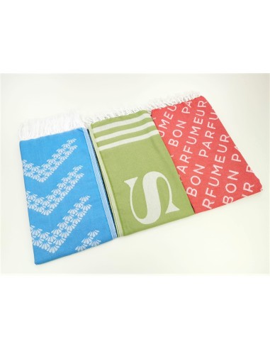 serviettes foutas de plage jacquard sur mesure